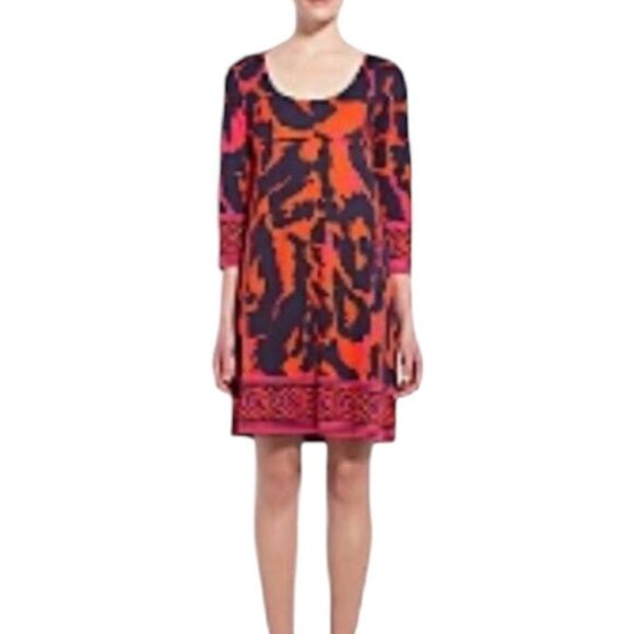 DVF Diane Von Furstenberg Vintage Laetitia 100% Silk Shift Mini Dress Sz 2 - Picture 13 of 14
